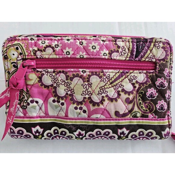 Vera Bradley Very Berry Zip Around Quilted Floral Wallet Twist Lock Retired HTF - Picture 2 of 15